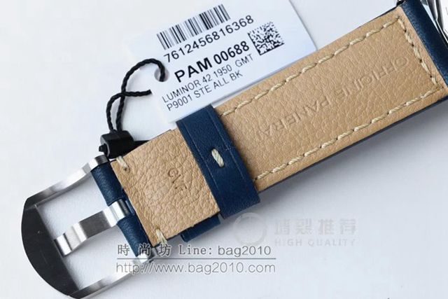 Panerai手錶 藍得騷PAM688 GMT調時功能腕表 超級夜光 沛納海高端男表 沛納海機械男士腕表  hds1291
